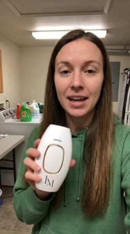 Customer sharing Lumimor IPL in laundry room