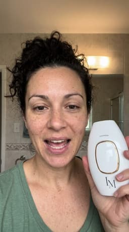 Customer sharing Lumimor IPL in bathroom