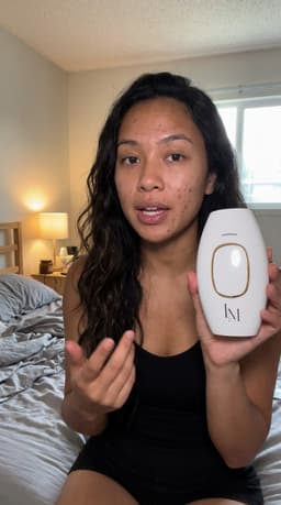 Customer sharing Lumimor IPL routine in bedroom
