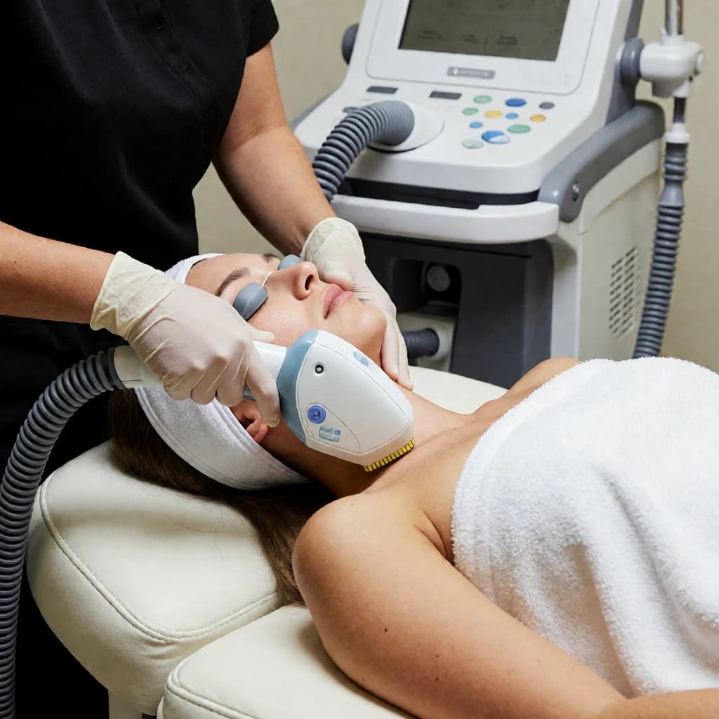 Professional salon IPL treatment session